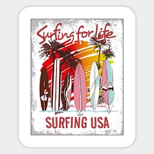 Surfing For Life Sticker